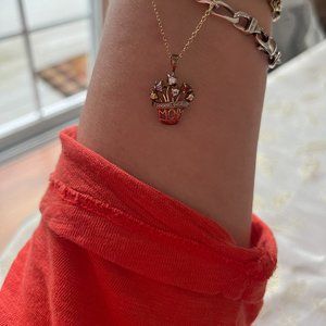 Mom!Diamond Necklace and pendent -5 different stones 925 Stamp on both